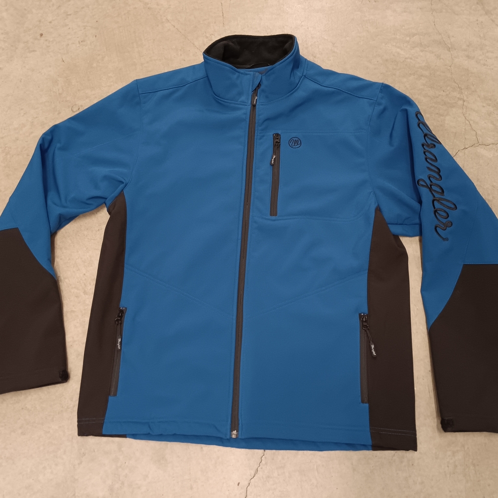 Wrangler Men's Blue and Black Softshell Jacket Sz LT